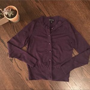 XS Purple Silk Cashmere Cardigan